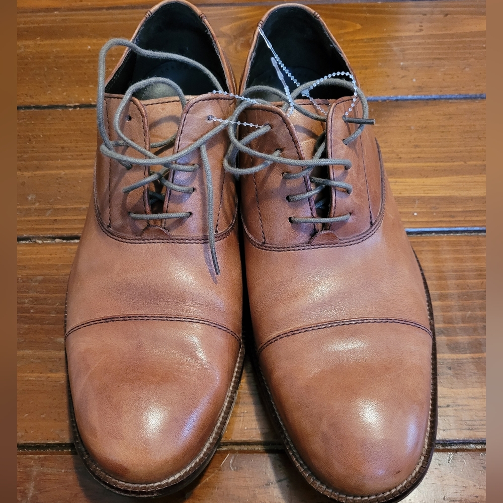 Cole Hann Men's 9½W William Cap Toe Oxford, Light Brown
